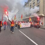 Dirigeants syndicaux à la sortie de Matignon annonçant une journée de mobilisation nationale le 2 octobre après leur rencontre avec Sébastien Lecornu.