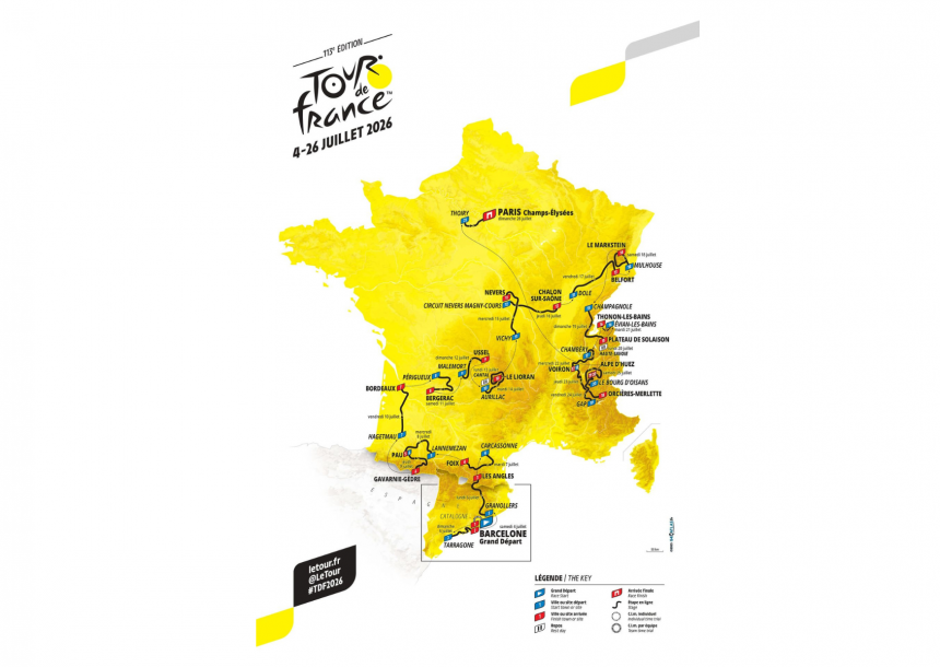 le tracé du tour de france 2026